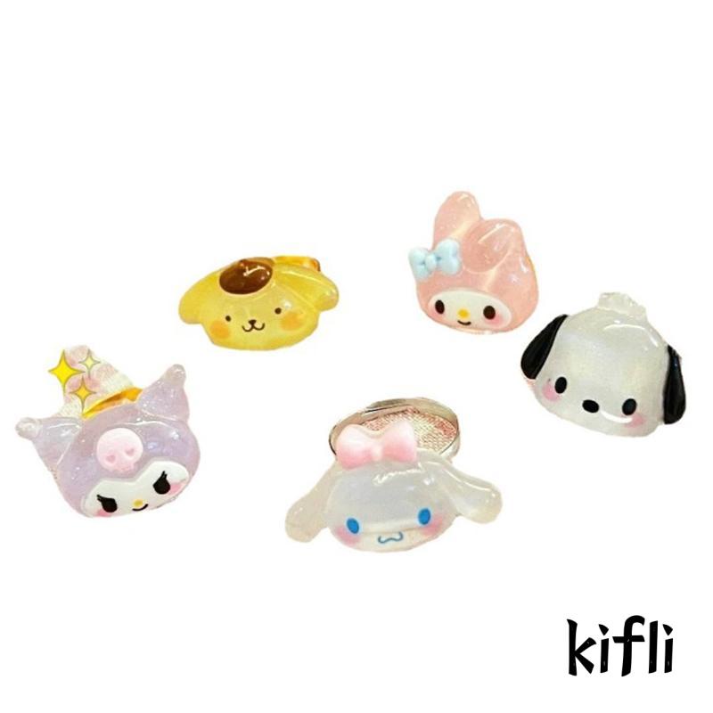 Cincin Model Terbuka Desain Anjing Cinnamoroll Kulomi Bahan Resin Untuk Pasangan