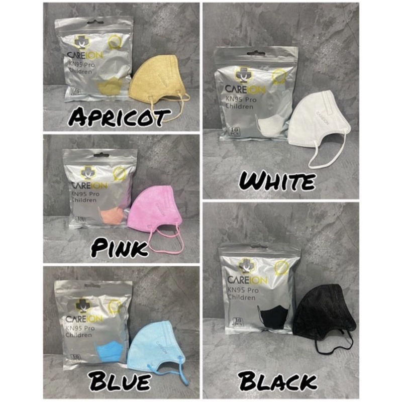 Masker KN95 Pro Careion Anak Children Mask 4-12 tahun Kids 1pack isi 10pc ketebalan 5ply Unik Murah New Edition Emboss ORIGINAL