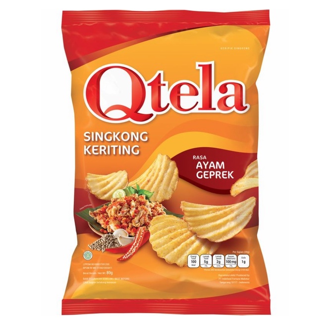 Qtela Singkong Keriting Ayam Geprek 80 gram
