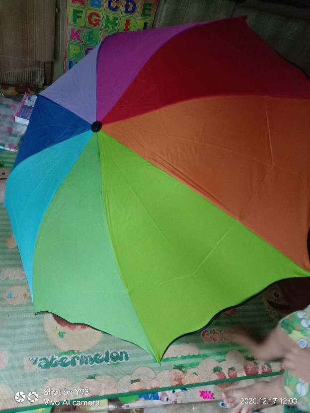 Payung Lipat Pelangi 3d Magic  Ajaib  Timbul Bunga Tiga Dimensi Timbul Motif