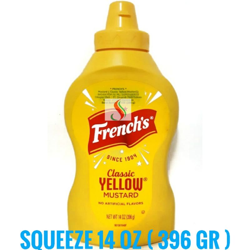 French Yellow Mustard Squeeze besar 14oz ( 396gr ).French's American Favourite Classic Mustard