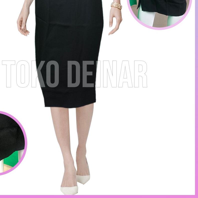 ✺ Rok Span Kerja Pendek Kantor 7/8 / Sepan Di Bawah Lutut Formal Hitam / Abu S M L XL / 7 per 8 / Ba