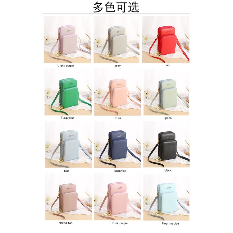 Tas Selempang Kulit Wanita Tas Slempang Hp Dompet Multifungsi Touch Screen Mobile Phone Bag SJ015 / ORI FOREVER YOUNG