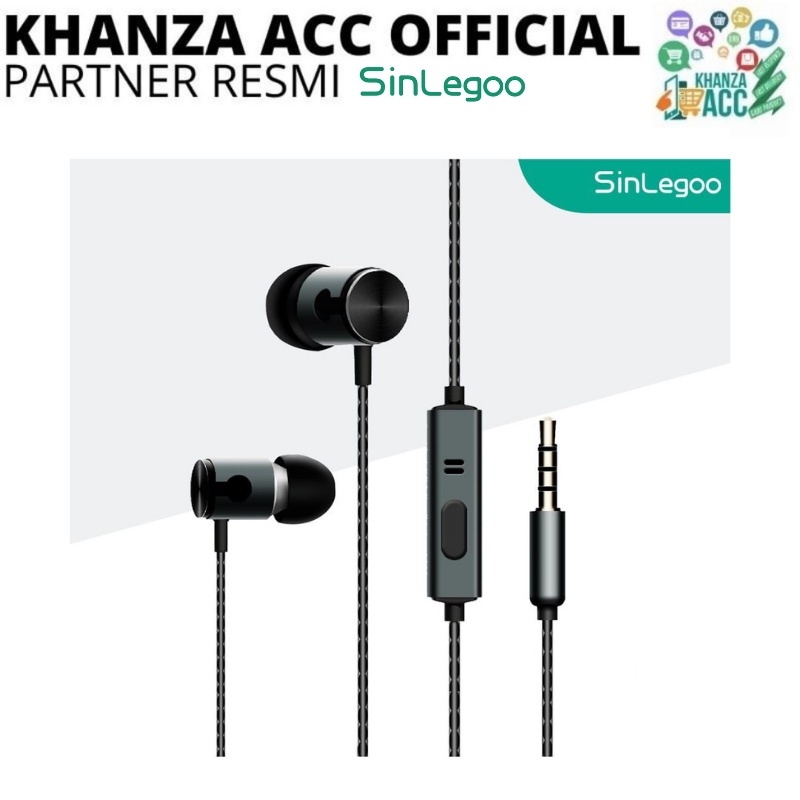 KHANZAACC SINLEGOO XH-20 Earphone In Ear Mic Super Bass Metal Material