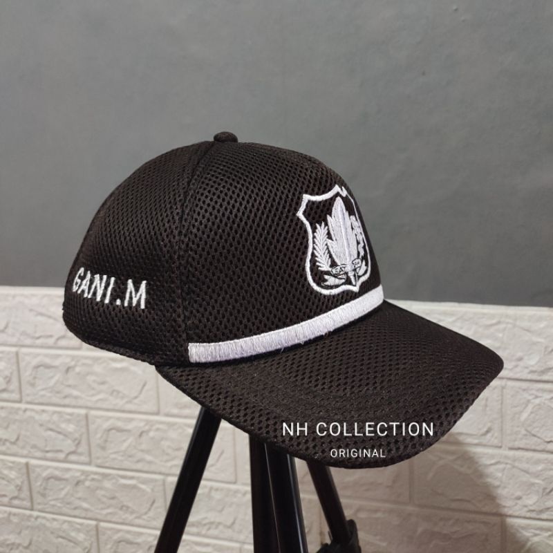 Topi SECURITY/SATPAM ORI Terbaru Coklat Tua Jaring Custom Nama Dan Nama PT Request