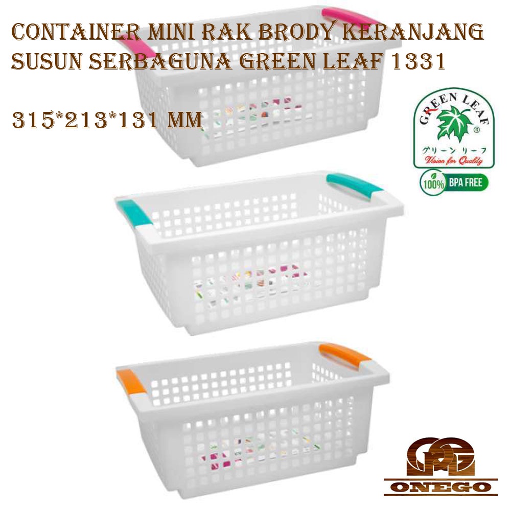 CONTAINER MINI RAK BRODY KERANJANG SUSUN SERBAGUNA GREEN LEAF 1331