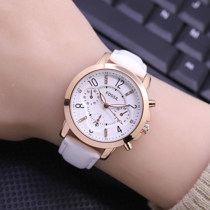 Jam Tangan Fosl Kulit Rubber Terlaris Wanita Kasual Bisa cod
