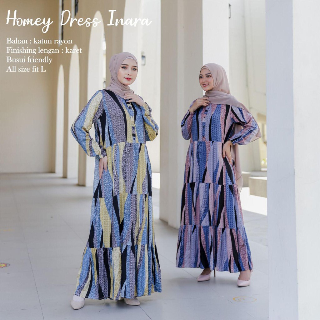 HOMEY DRESS SALUR - GAMIS DEWASA BAHAN KATUN RAYON
