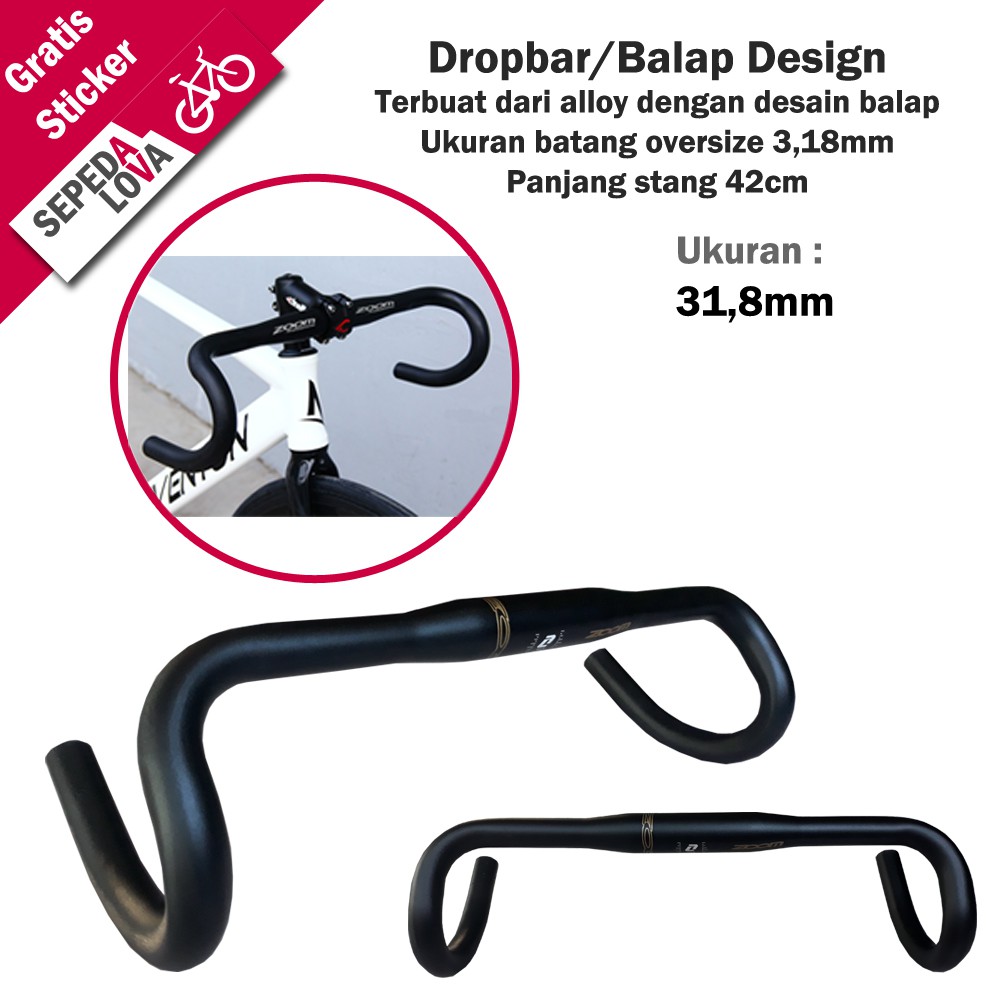 Handlebar Ruta atau Stang Sepeda Balap Zoom Oversize
