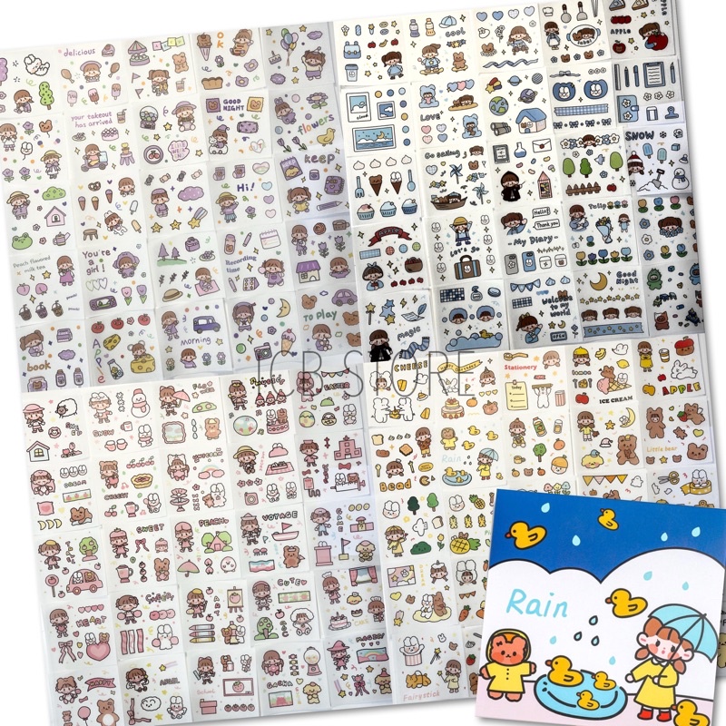1 Lembar Stiker Aesthetic Tumblr Hp / Stiker Lucu Telado-RAIN KERTAS JPG