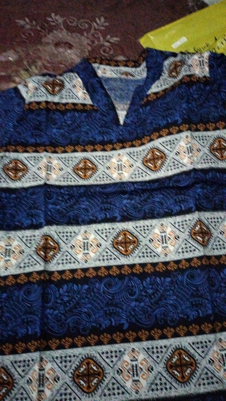 93- Pl Atasan Batik Wanita Midi Aline Lengan Pendek Bahan Katun Strecth Model Terbaru