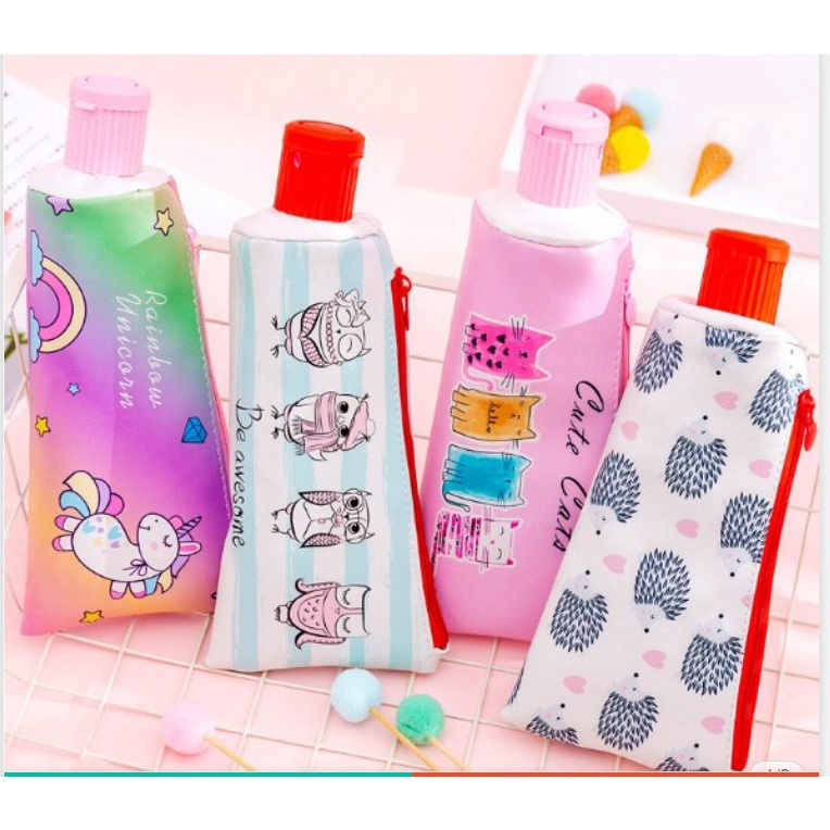 

MANDICANTIK Kotak pensil odol UNICORN hologram bening tempat pensil PLUSHIE tebaL COD KOREA JAKARTA