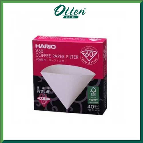 Hario Paper Filter VCF-01-40W - Kertas Filter V60 Isi 40 Lembar-0