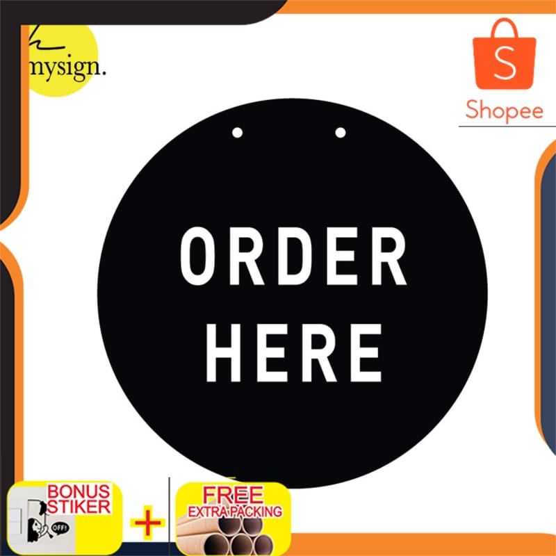 

Murah Sign Order Here / Signage Order Here / Sign Acrylic Timbul / Sign Elegan