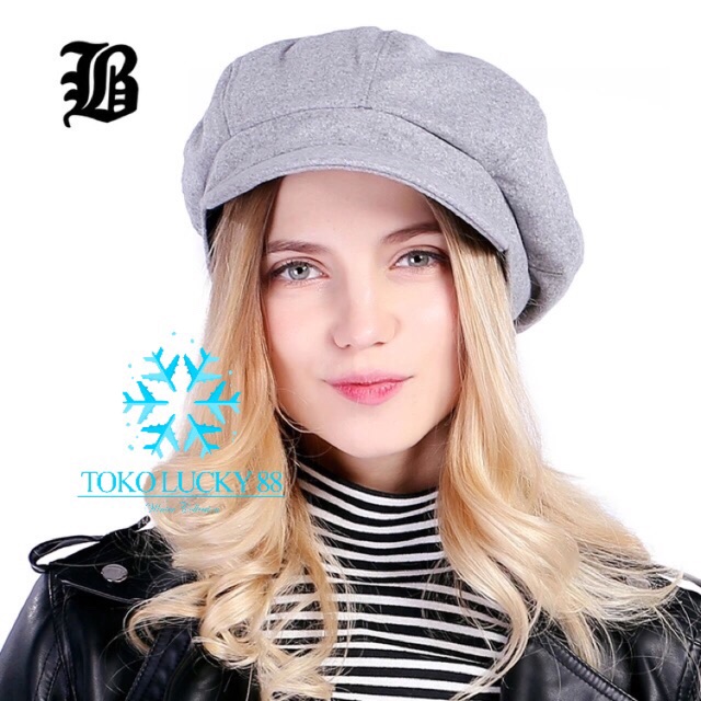 IMPORT MOLLAD Topi Baret Wool Winter Musim Dingin Korean Style