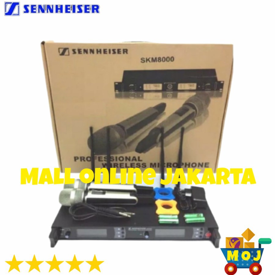 Mic Wireless Sennheiser SKM 8000 1 unit reciever display digital 2 unit mic pegang display digital 1