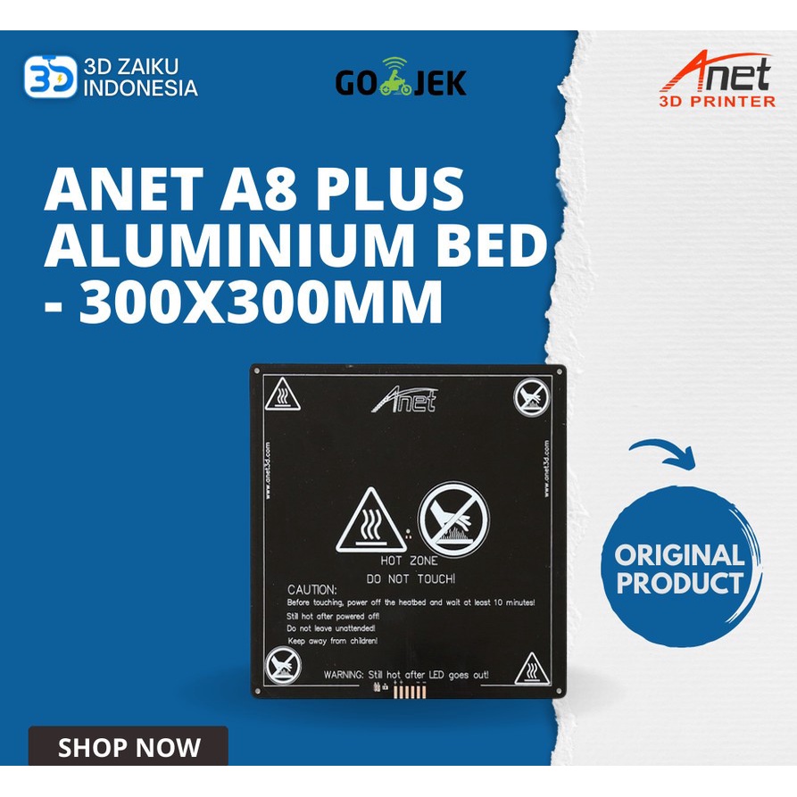 Original Anet A8 PLUS Aluminium Heated Bed Hotbed Heatbed 300x300 mm