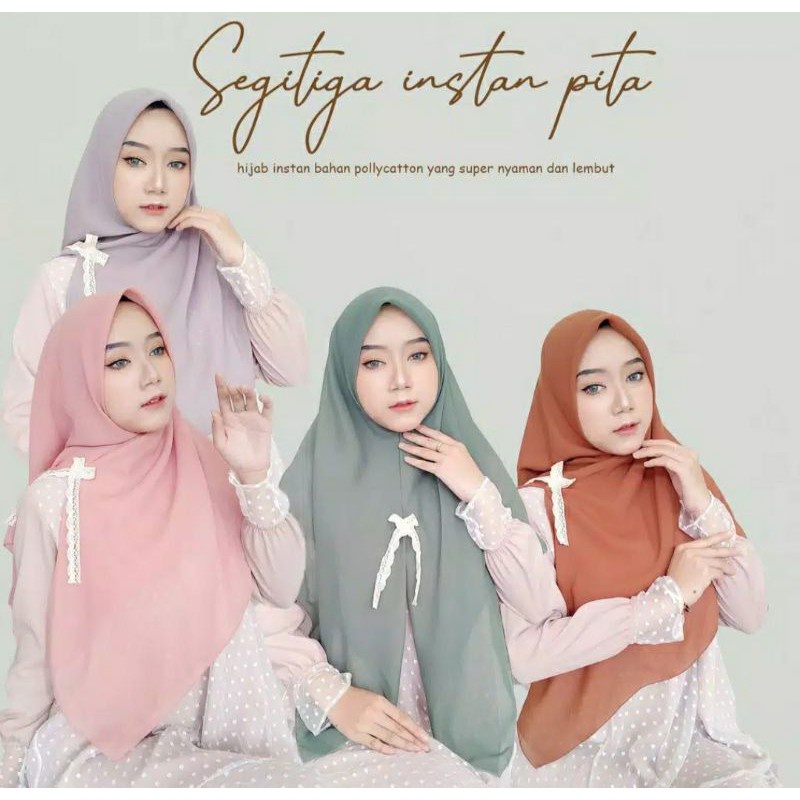 (PROMO) Hijab Instan Segitiga Renda / Jilbab Hijab Vionna instan polycotton Terlaris