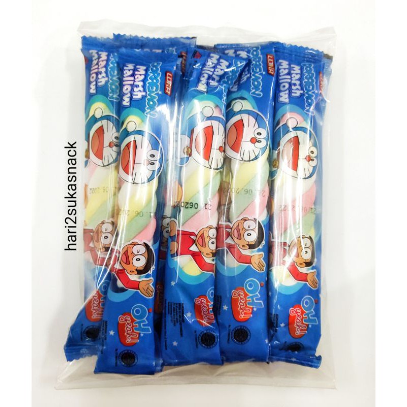 Marshmallow Kepang Stick Doraemon/Permen Marshmallow  per PACK