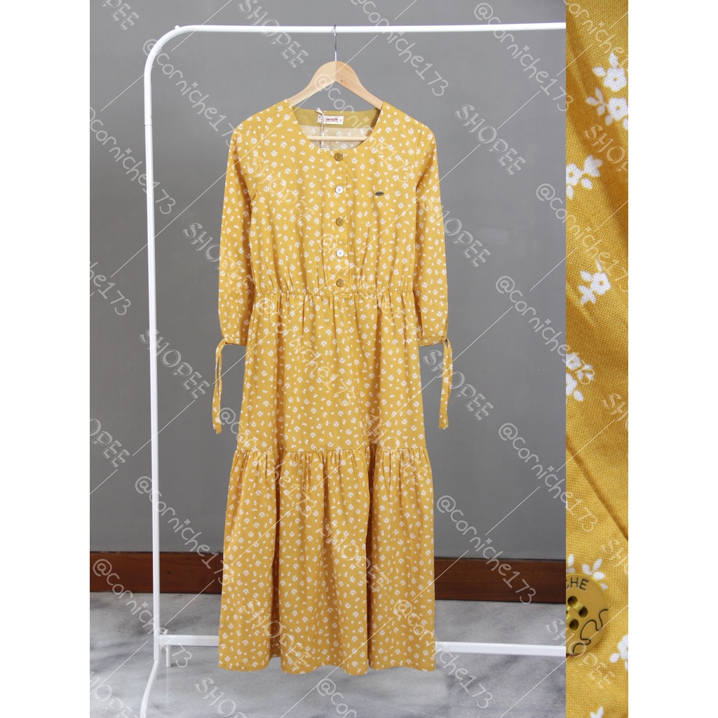 Corniche Nadeera Flower Dress Yellow - TB501432