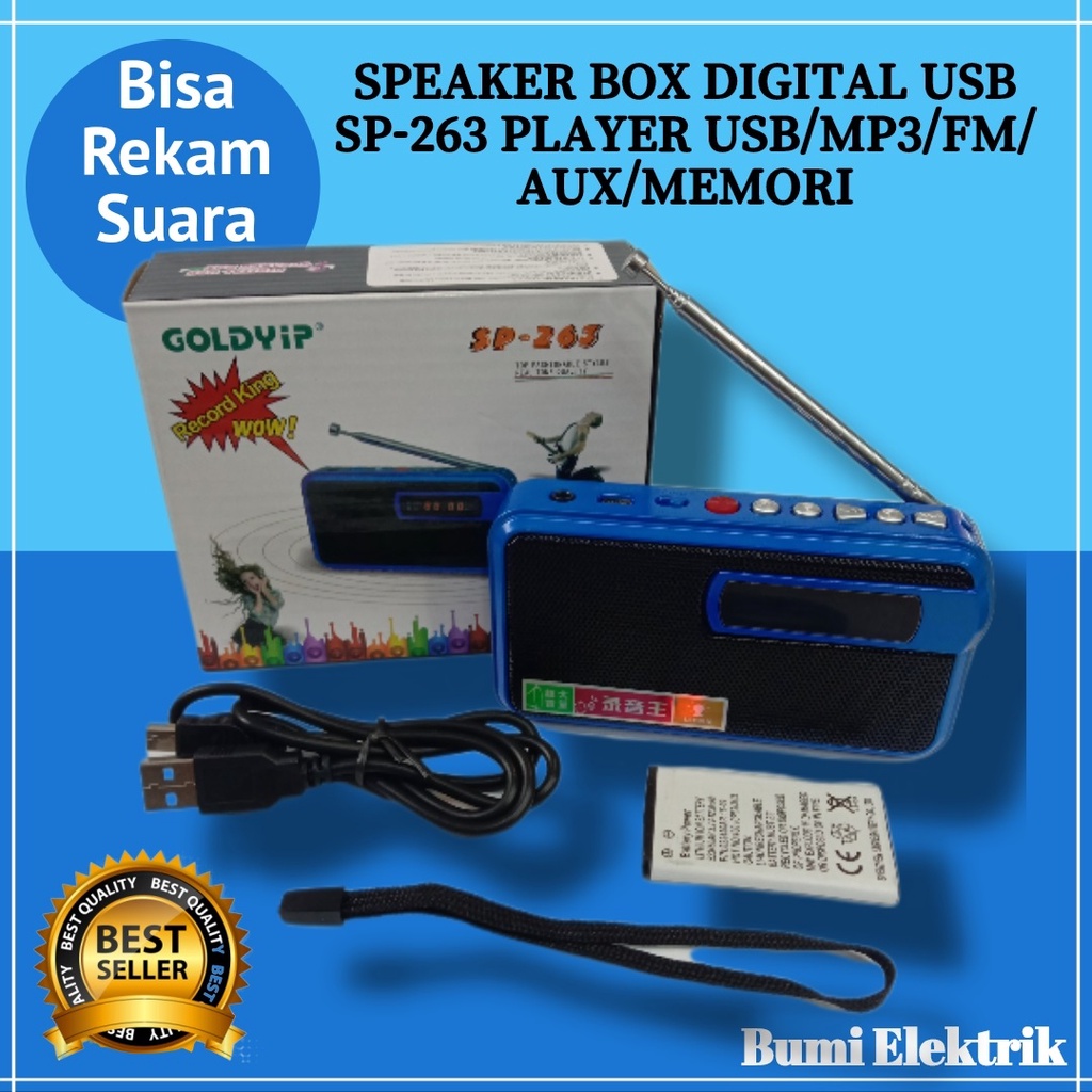 SPEAKER MINI DIGITAL VDR V-168REC / SPEAKER SP-263 BISA REKAM SUARA/RADIO/TF CARD/USB SPEAKER REKAM MINI MEGABASS