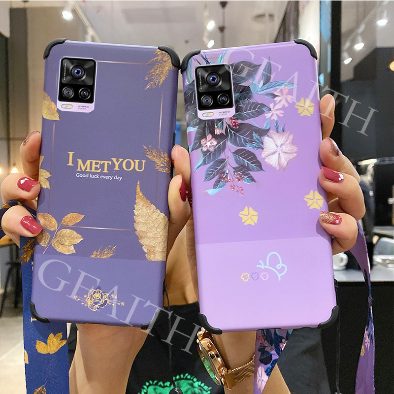 Soft Case Hp Gambar Bunga Warna Ungu Untuk Vivo V20 V20 Shopee Indonesia