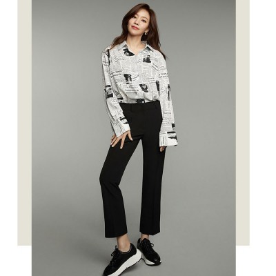 A+G Basic Lycra Tension Up -Black &Navy - celana kerja kanto wanita banded original murah