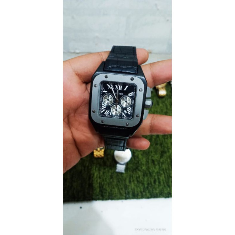 jam tangam cartier santos 100 chronograph quarzt