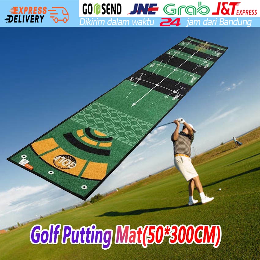 50*300cm Golf Practice Putting Mat Karpet Latihan Putting Anti-Slip Golf Putting Trainer