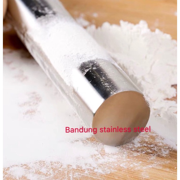 Rolling Pin stainless steel penggilas adonan penggiling penumbuk 22cm 32cm 42cm