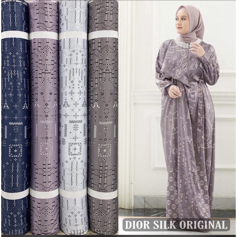 Kain silk | motif vanilla hijab | kain motif branded | kain motif terbaru