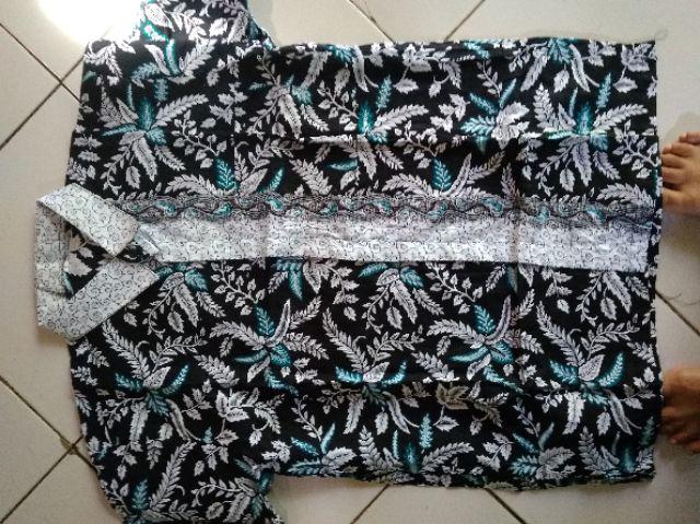 Sarimbit Gamis Couple Longdress Pesta Couple 064 Maura Couple - Sania Ruffle Batik Couple Ori Ndoro