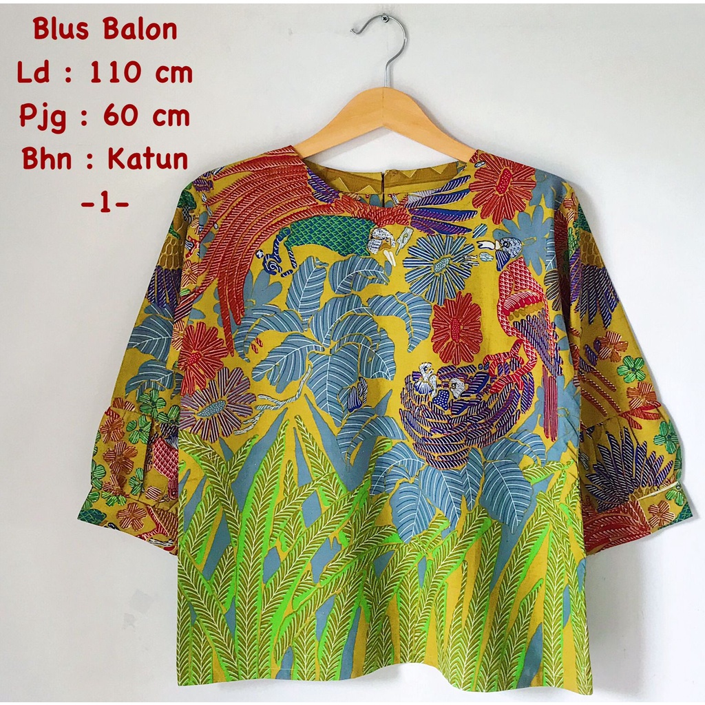 Blus balon batik solo cantik blus motif kekinian