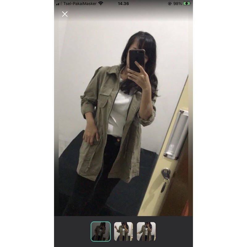 (Nett) NEW Army Long Parka / Parka Hijau Army