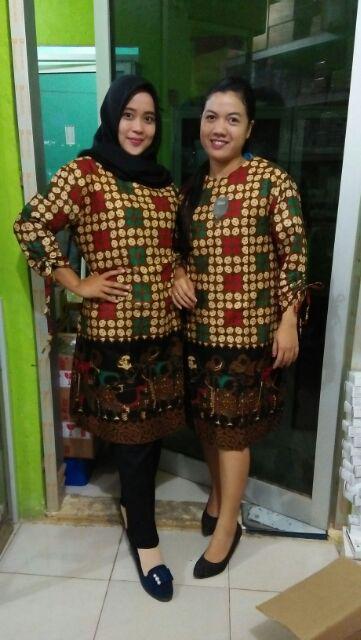 Endah Tunik Kawung Wayang Tunik Batik V Serut
