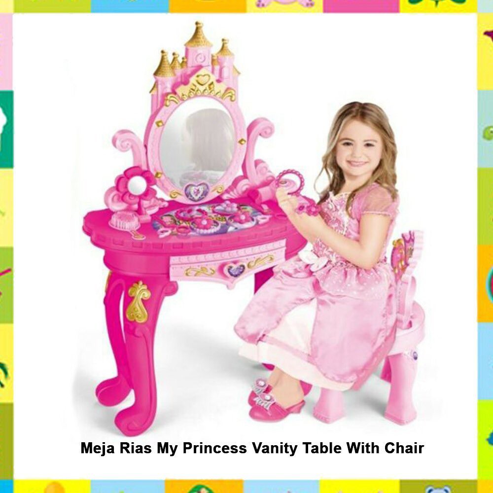 Meja Rias My Princess Vanity Table With Chair Mvp Mainan Meja Rias Anak Perempuan Princess Toy Shopee Indonesia