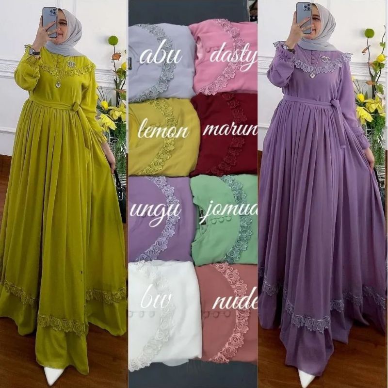 DRESS MALAYSIA RENDA FULL FURRING/RAUNA DRESS/GAMIS CERUTY BABYDOLL MIX RENDA BUSUI KANCING AKTIF/NARAYA DRESS/RACHEL DRESS CERUTY/FAR MOSLEMSTORE