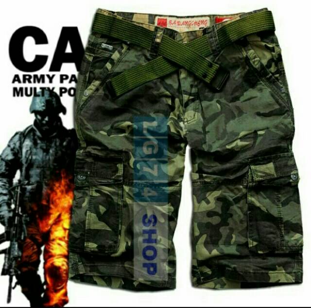 Celana Pendek Loreng Cargo Elite Army Import