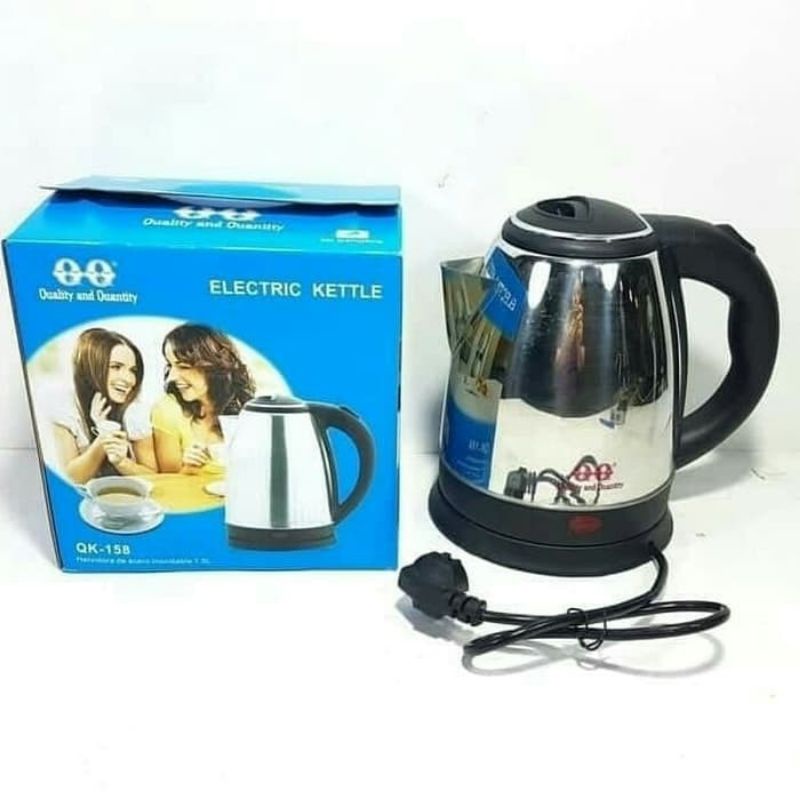 ELECTRIC KETTLE QQ 1,5LITER TEKO LISTRIK HOTEL QK158 STAINLESS OTOMATIS