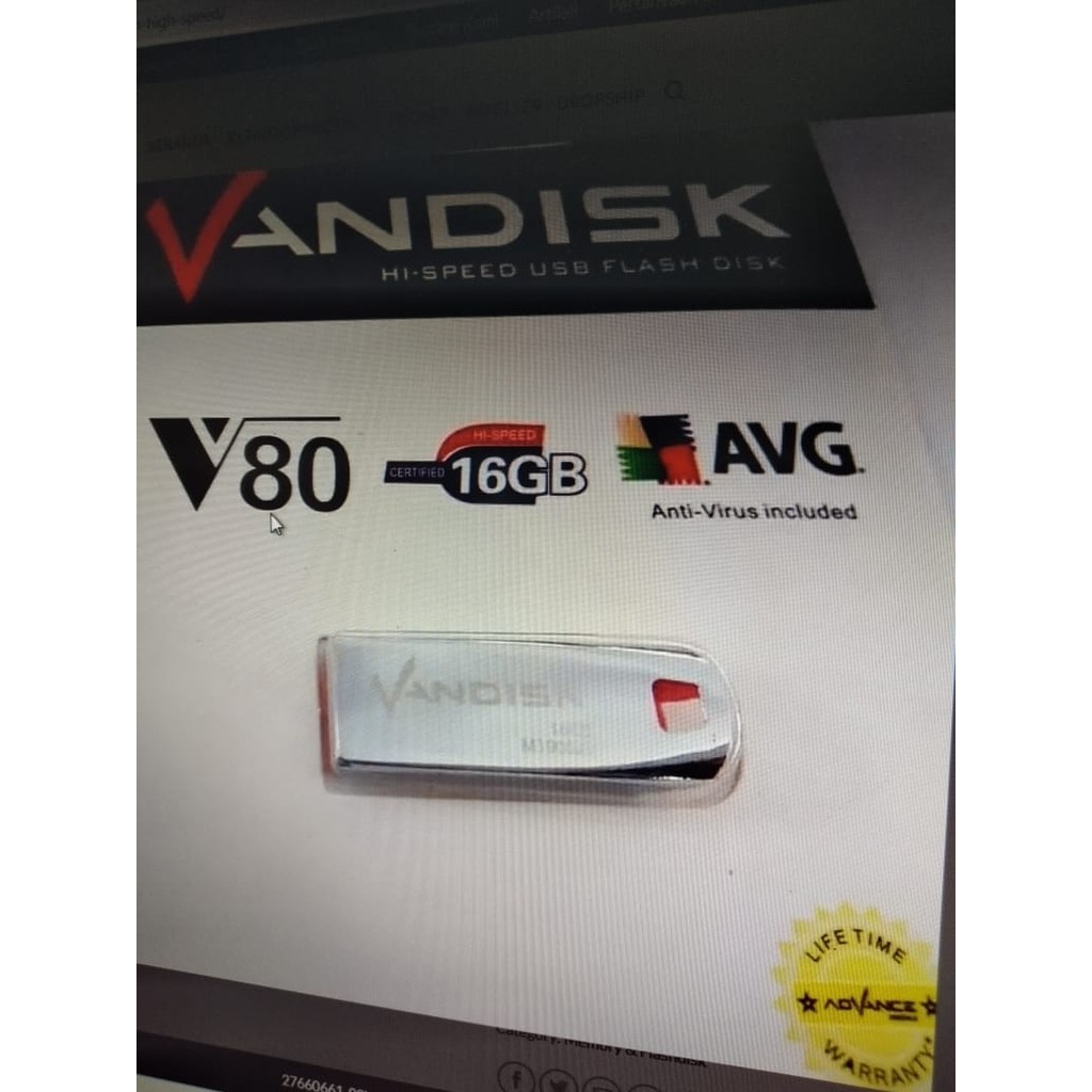 Flashdisk Vandisk 16gb V80 Alumunium High Speed