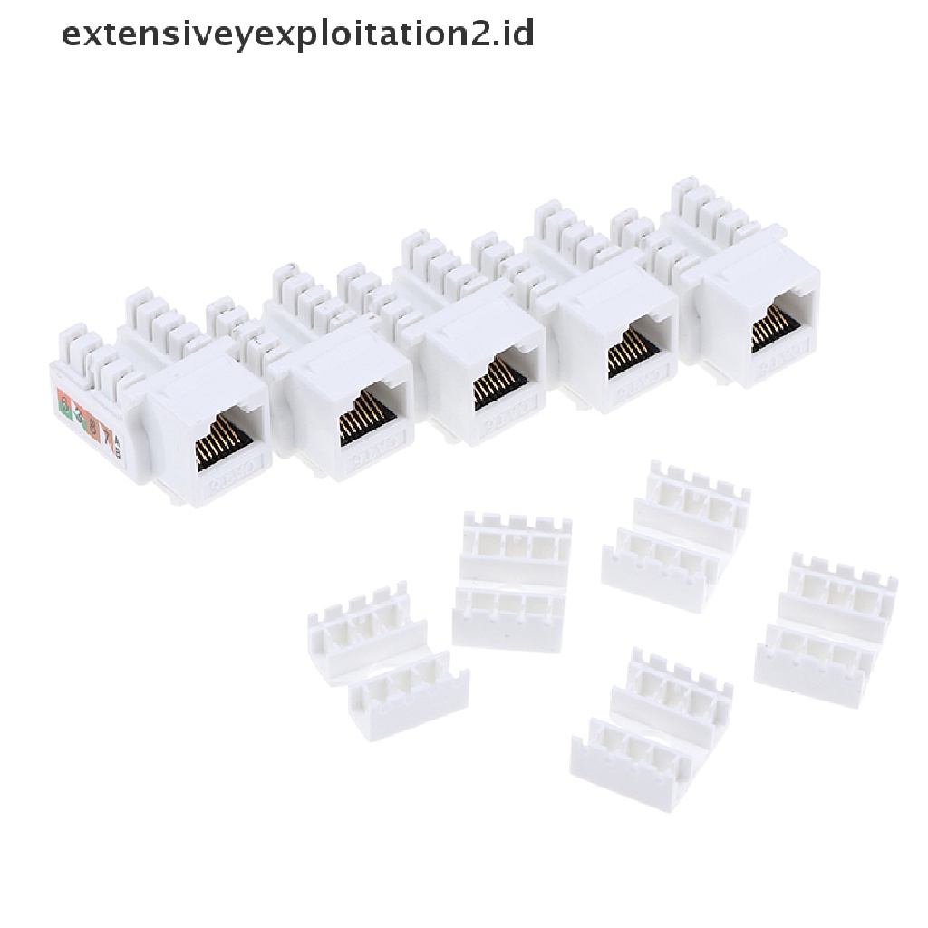 (Hotter) 5pcs Adapter Colokan Jack Eterna Cat6 Rj45 110untuk