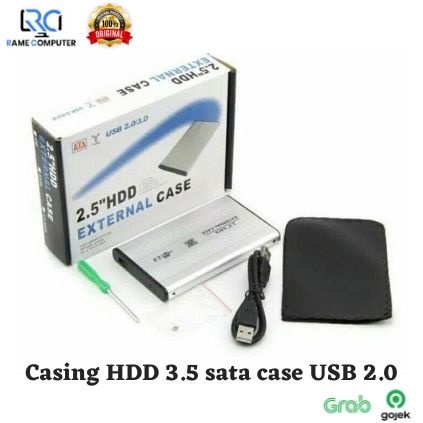 Casing HDD 3.5 sata Eksternal External 3,5 inch case USB 2.0 Aluminium