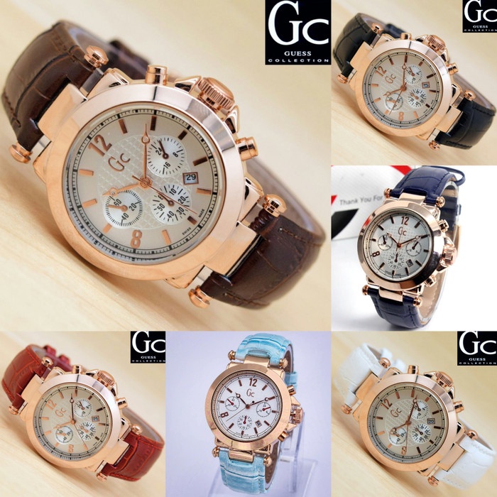 Jam Wanita Jam Tangan Gc Guess Collection Chrono Kulit Fashion Wanita Termurah - Merah Koleksi Terba