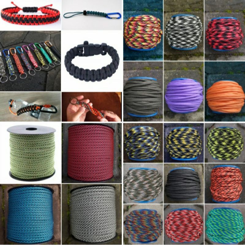 Tali Paracord 4 mm 4mm meteran Paracord 550 Gelang Paracord