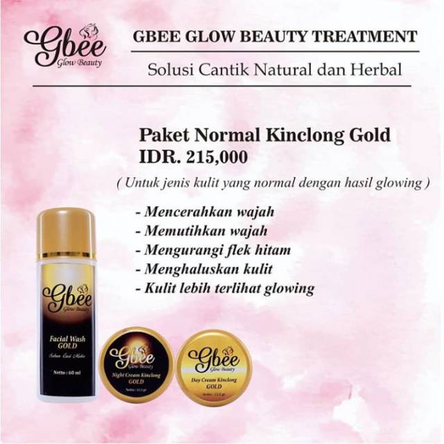 GBEE GLOW BEAUTY - PAKET NORMAL KINCLONG GOLD - GBEE GLOW BEAUTY TREATMENT - PROMO