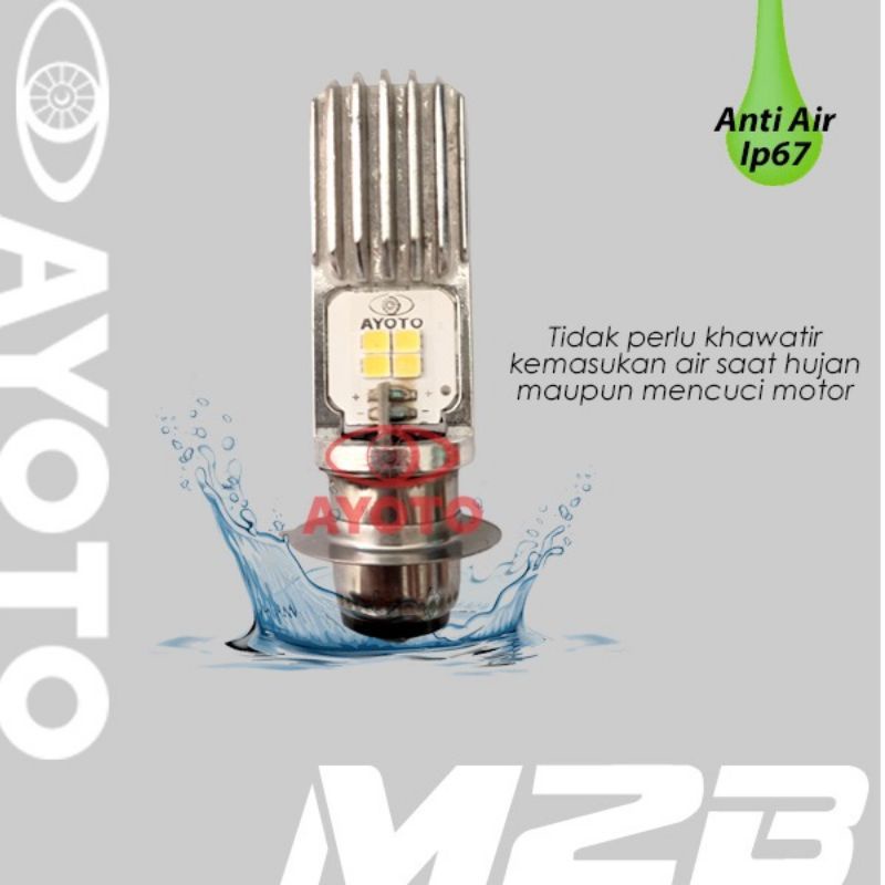 Lampu Depan Motor LED AYOTO M2B H6 AC DC 8 Led Kaki 1