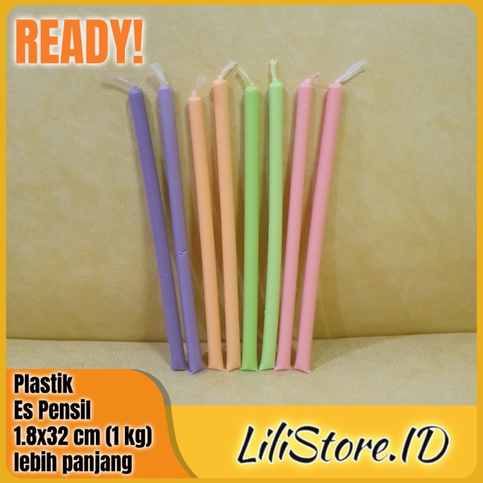 

MINUM-SIAP-DRINK-TO-READY- PLASTIK ES PENSIL 1,8 CM X 32 CM ( 1 KG ) - PANJANG 32 -READY-TO-DRINK-