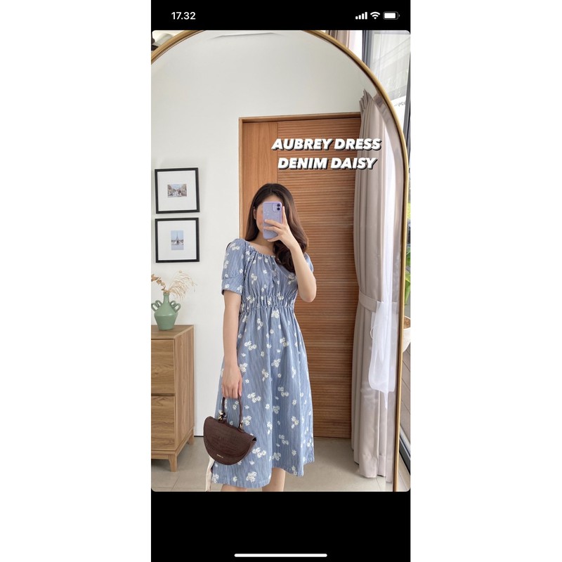 Claryn the label aubrey dress denim daisy