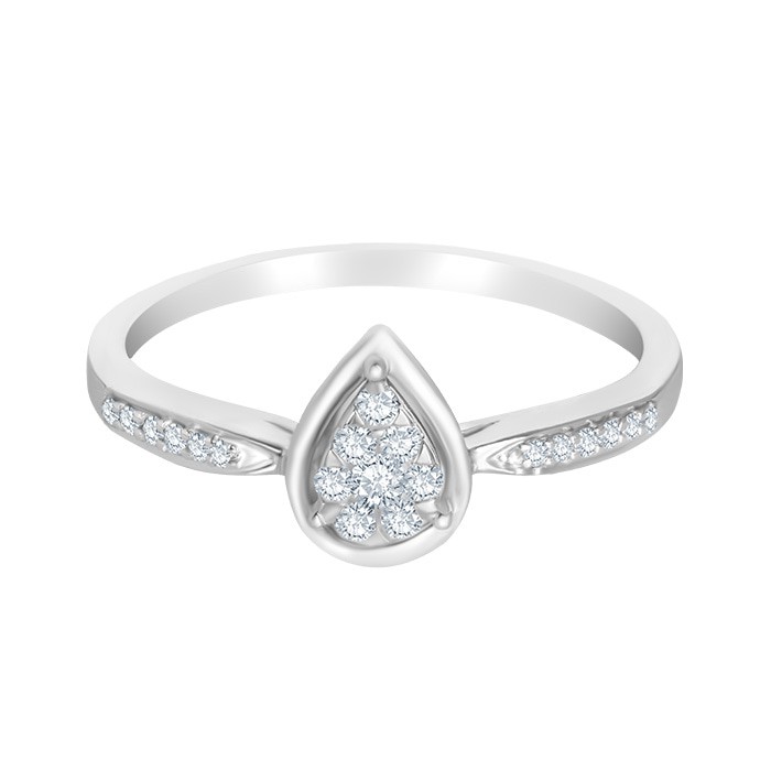 Cincin Emas 18k Berlian Asli Eropa Putih / Tunangan / Simple DZ16