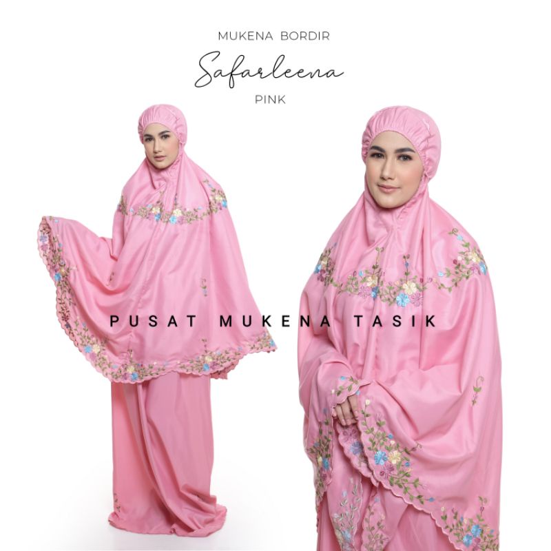 COD MUKENA DEWASA KATUN RAYON BORDIR MANUAL SAFARLEENA | PUSAT GROSIR KATUN BALI MIKRO MURAH DAHLIA